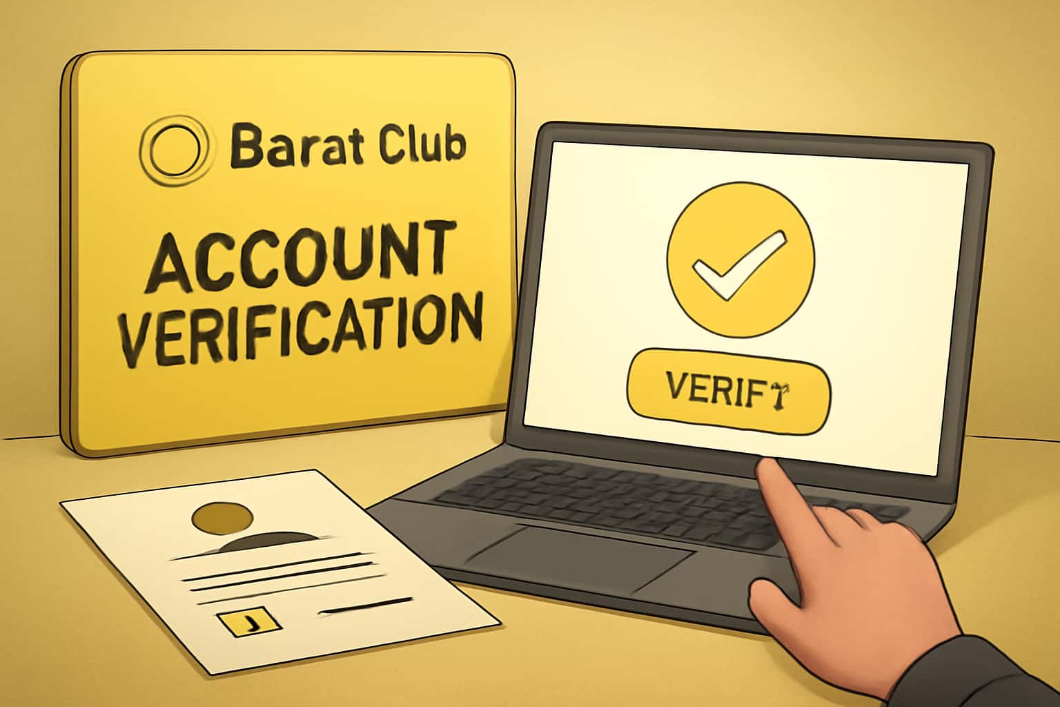 Informative visual representation of Account Verification for Barat Club.