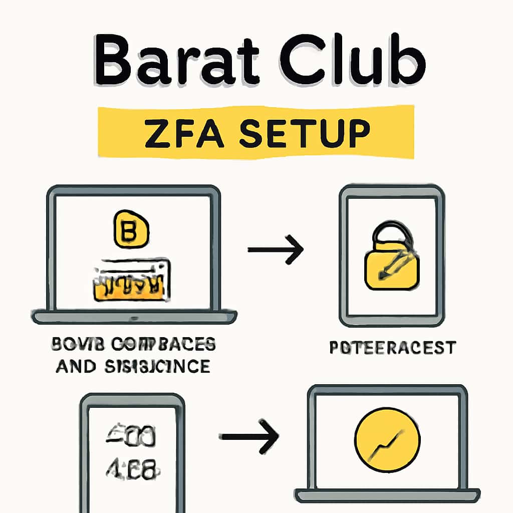An illustration explaining 2FA setup for Barat Club