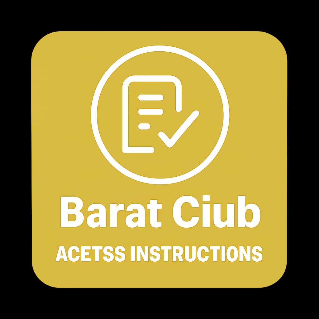 A clean badge representing the Barat Club Access Instructions.
