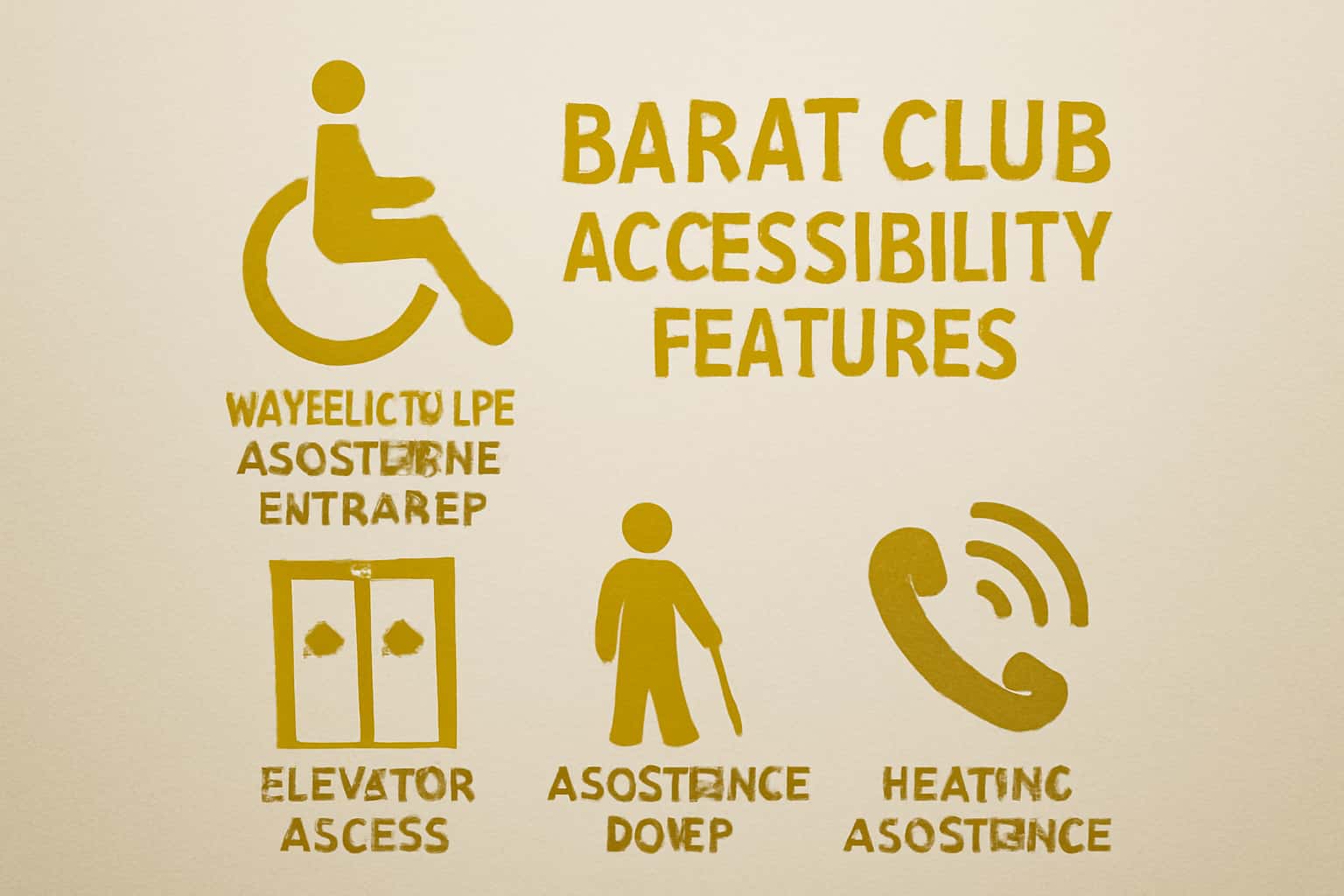 An informative display of Barat Club accessibility features, showcasing diverse users engaging with the platform.