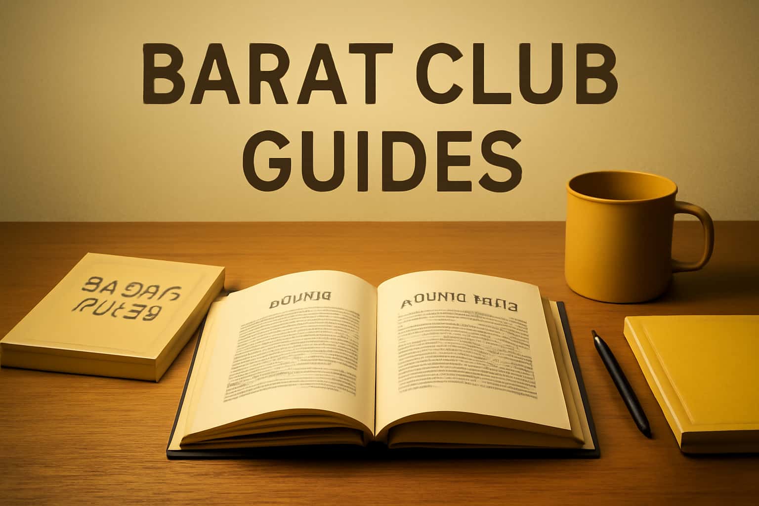 An informational display of Barat Club Guides with a modern design.