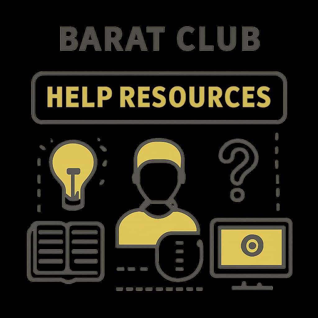 Illustration for Barat Club Help Resources.
