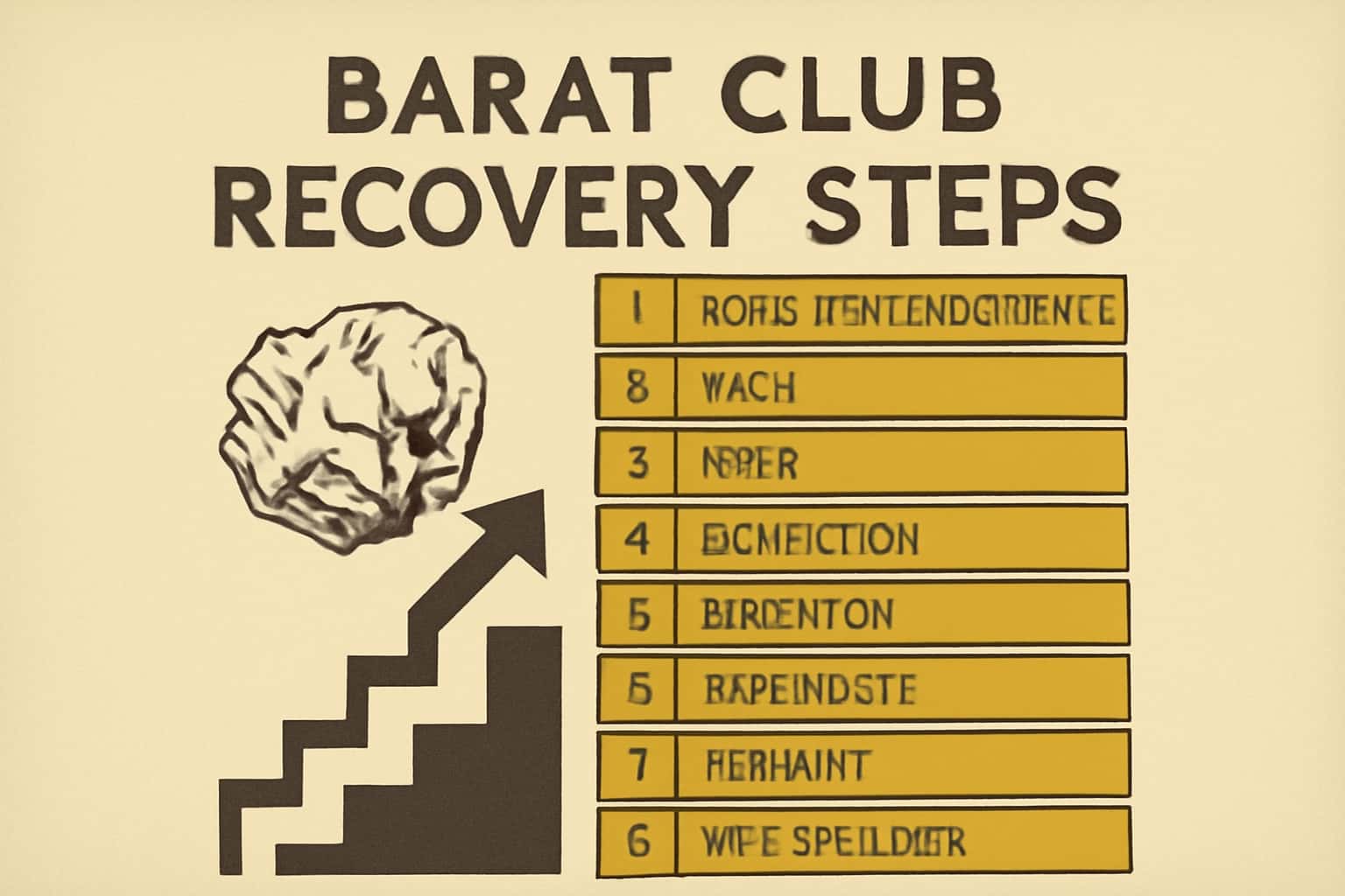 An illustrative scene depicting the steps to recover a Barat Club account.