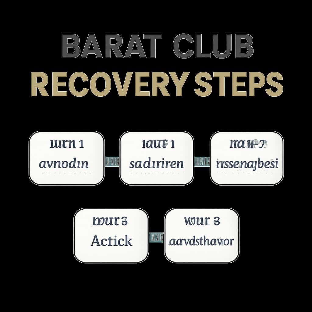 An educational diagram illustrating the recovery process for Barat Club accounts.