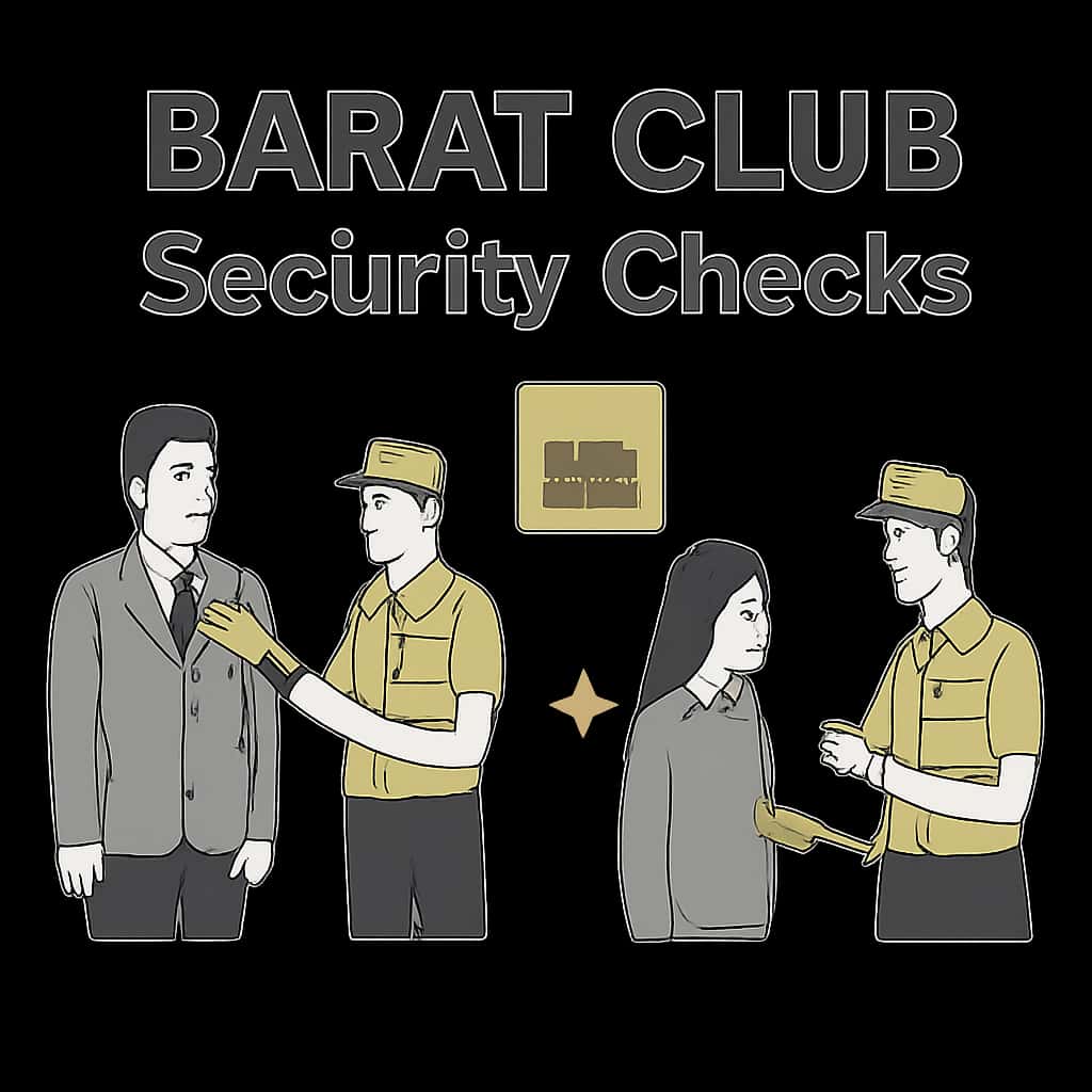An educational diagram illustrating key aspects of security checks for the Barat Club.