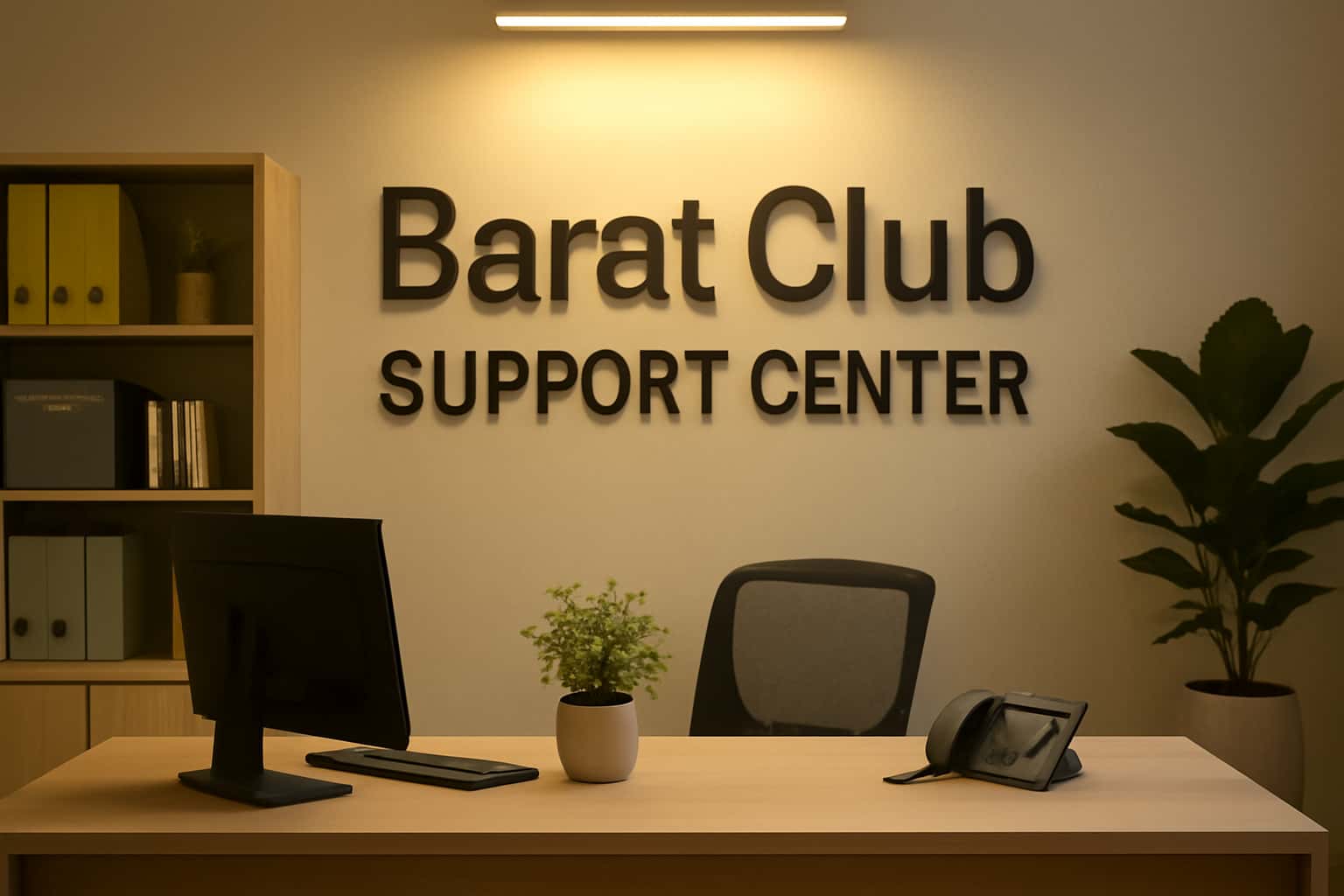 A visually appealing representation of support resources for the Barat Club platform.