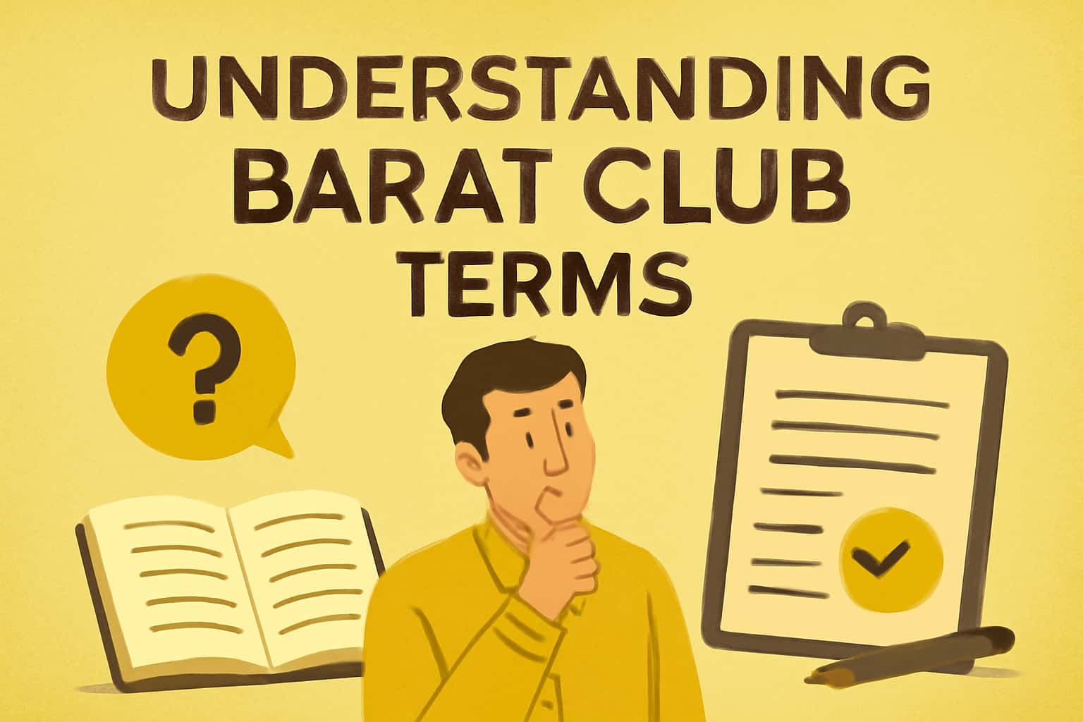 An informative scene depicting the terms associated with Barat Club.